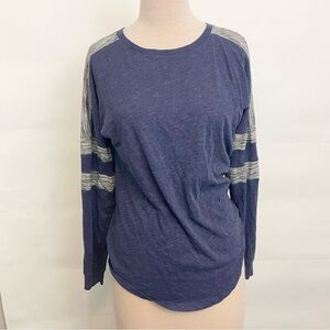 Victoria’s Secret PINK heathered long sleeve two tone campus tshirt top xsmall